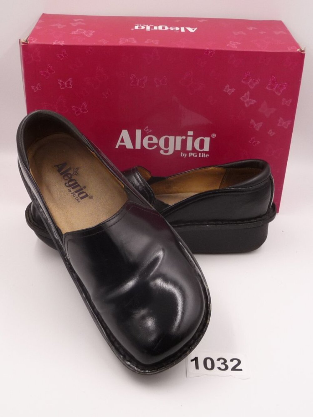 Alegria by PG Lite Women’s EU Size 39 Black Leather Comfort Slip-On Shoes
